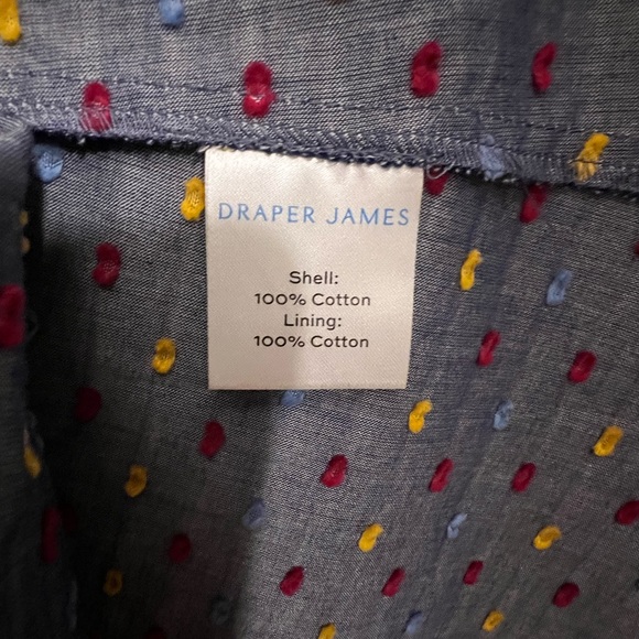 NWT Draper James Embroidered Dot Chambray Wrap Dress Size 2 - Picture 5 of 7
